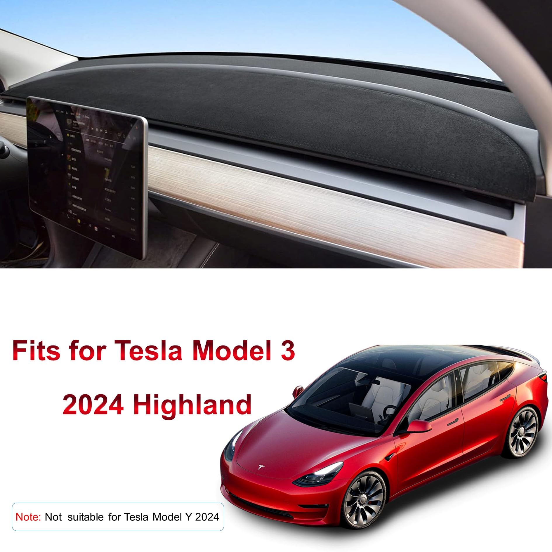 Copertura per cruscotto compatibile con Tesla Model 3 Model Y DIBMS ABS