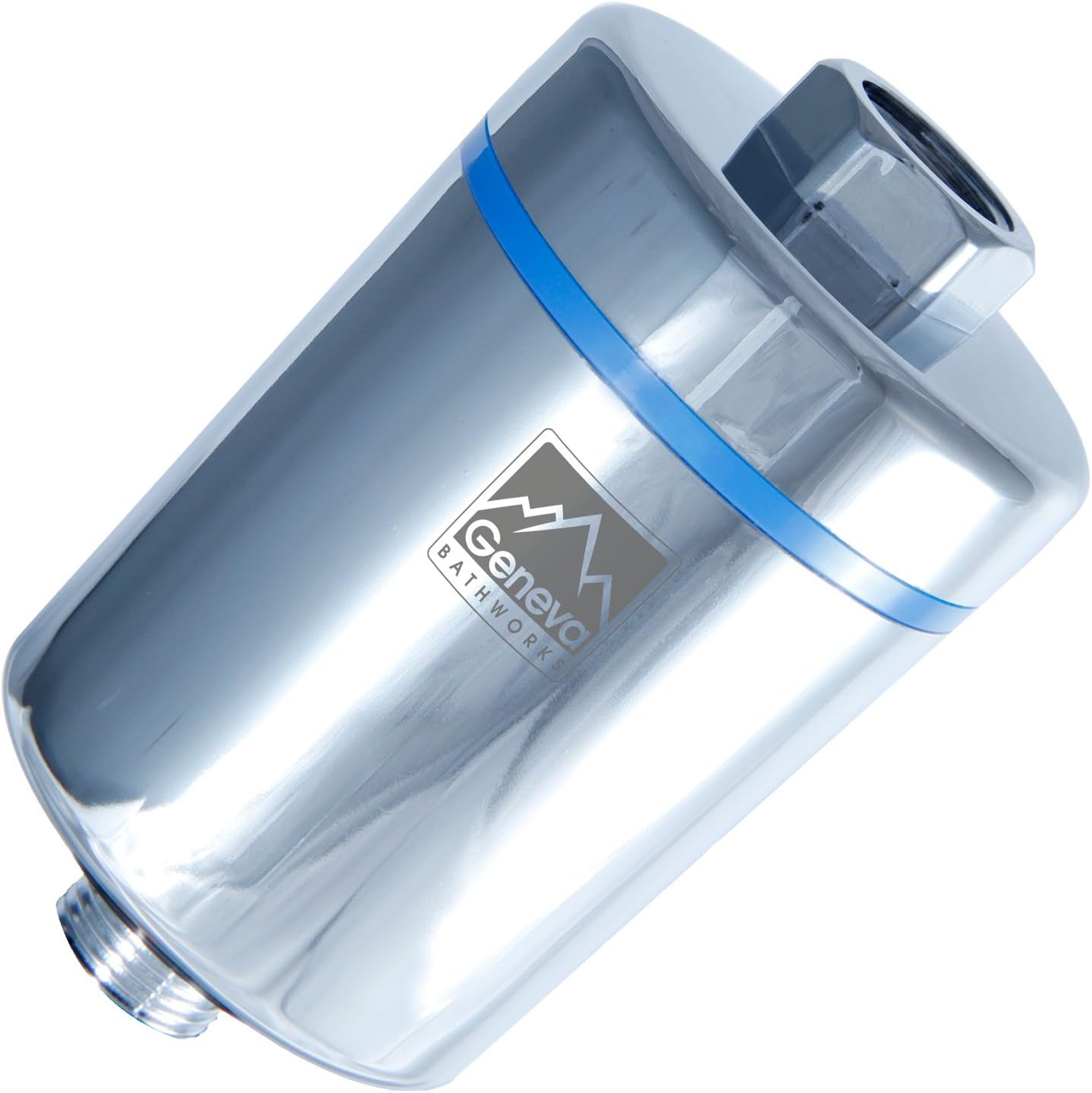 Geneva Bathworks Shower Filter for Hard Water - Universal Inline Showerhead Filter Removes Chlorine and Softens Bath Water for the Luxury Swiss Spa Experience - Enjoy Pure Filtered Shower Head Water.