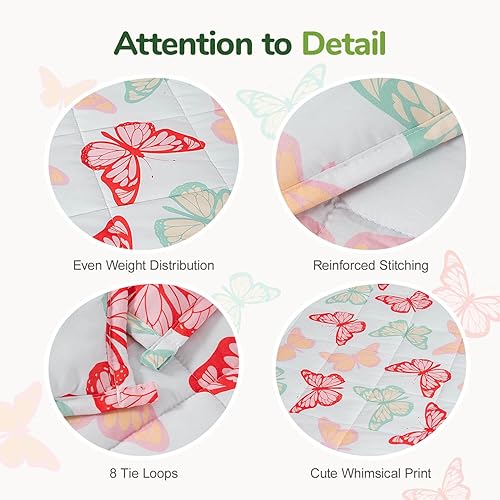 Miniatura 49 de Sivio Weighted Blanket,Cotton and Minky Fleece Throw Blanket with Beads, Reversible Heavy Blanket, 5lbs 36x48 Inch, Pink Cat