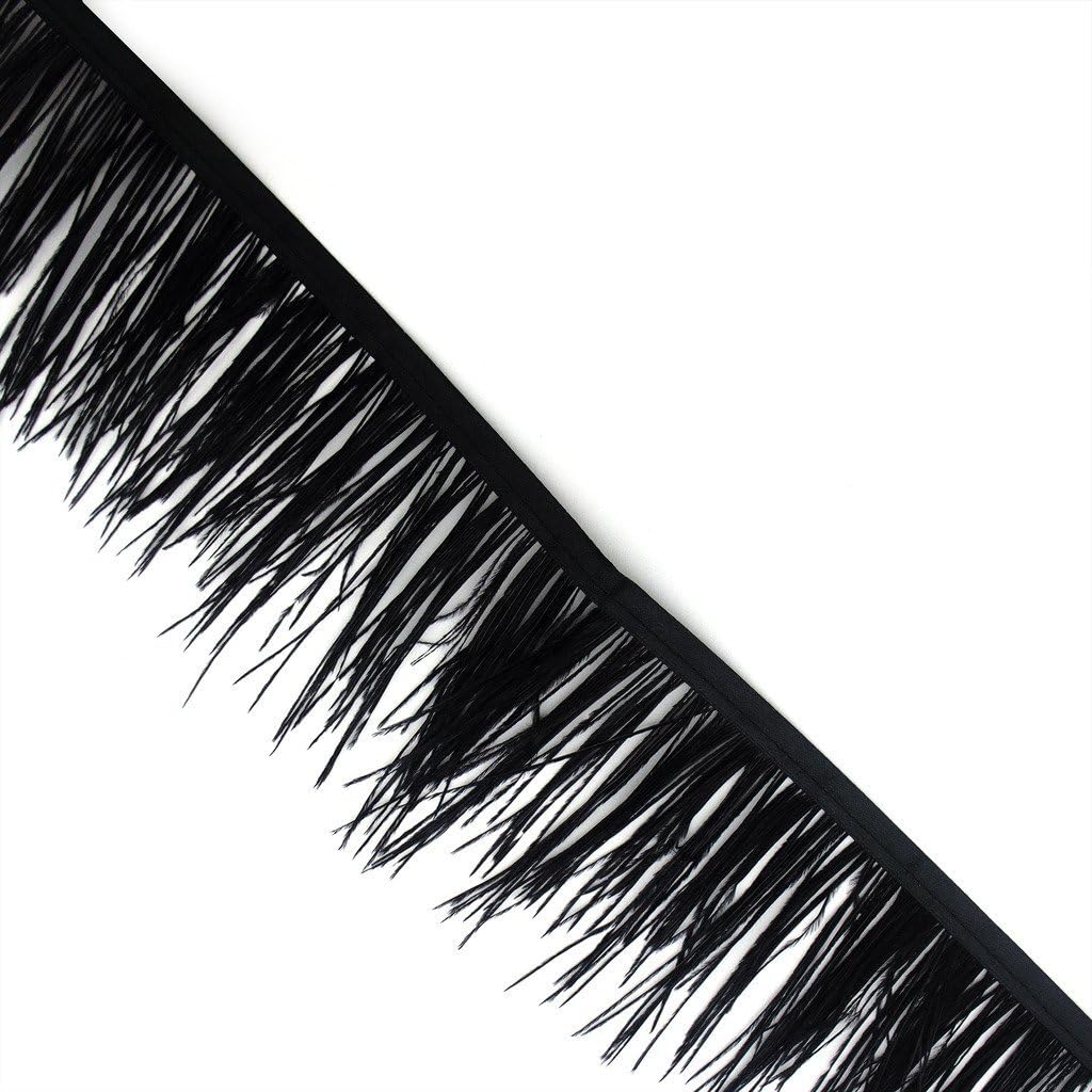 Ostrich Feather Fringe 3.5"W 2 Meters - Black
