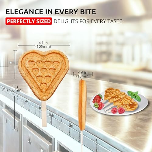 Miniatura 7 de ALDKitchen Waffles en forma de corazón en un palo, 4 unidades, 110 V