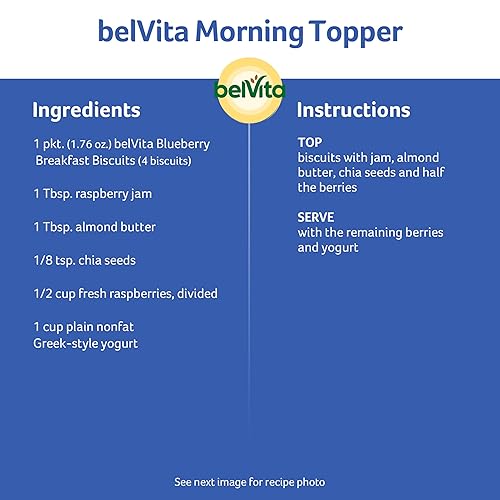 Miniatura 110 de belVita Barras de desayuno galletas, arándanos, 30 paquetes en total, 6 cajas (4 galletas por paquete)