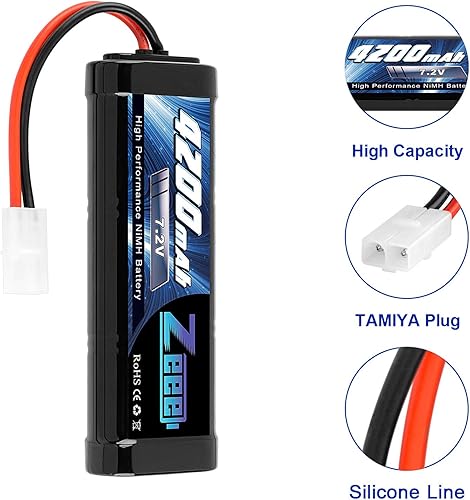 Miniatura 2 de Zeee 7.2V 4200mAh RC NiMH Batería con Tamiya Plug 2 Pack Baterías con 1 unids Lipo Safe Bag Bolsa ignífuga a prueba de explosiones para carga de