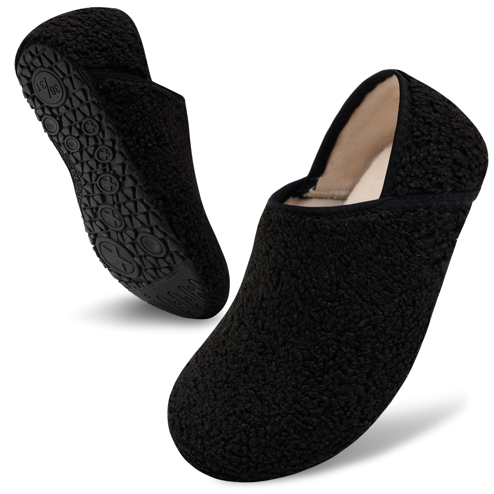 House Slippers for Women Men Cozy Indoor Barefoot Slipper Socks with Fuzzy Plush Comfort and Soft Sole for