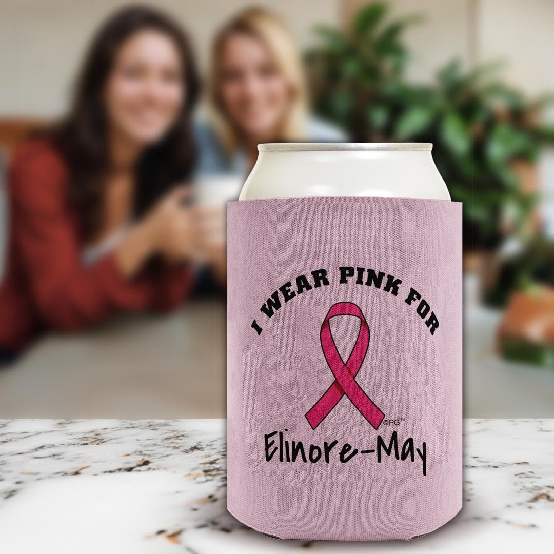 Custom Breast Cancer Gifts Breast Cancer Support I Wear Pink For With Personalized Name 24-Pack Personalized Can Drink Thermocoolers Party Pack