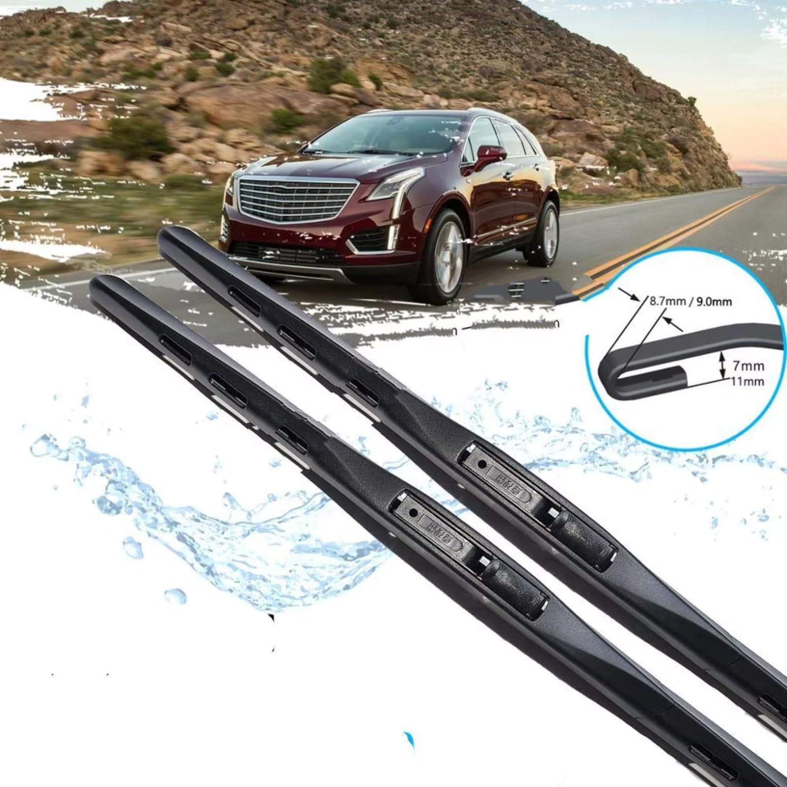Kit Tergicristallo Compatibile Con Cadillac Per XT5 2016 2017 2018 2019 2020 Parabrezza Anteriore Per Auto Parabrezza Accessori Per Auto Adesivi Pulizia Tergicristalli(B)