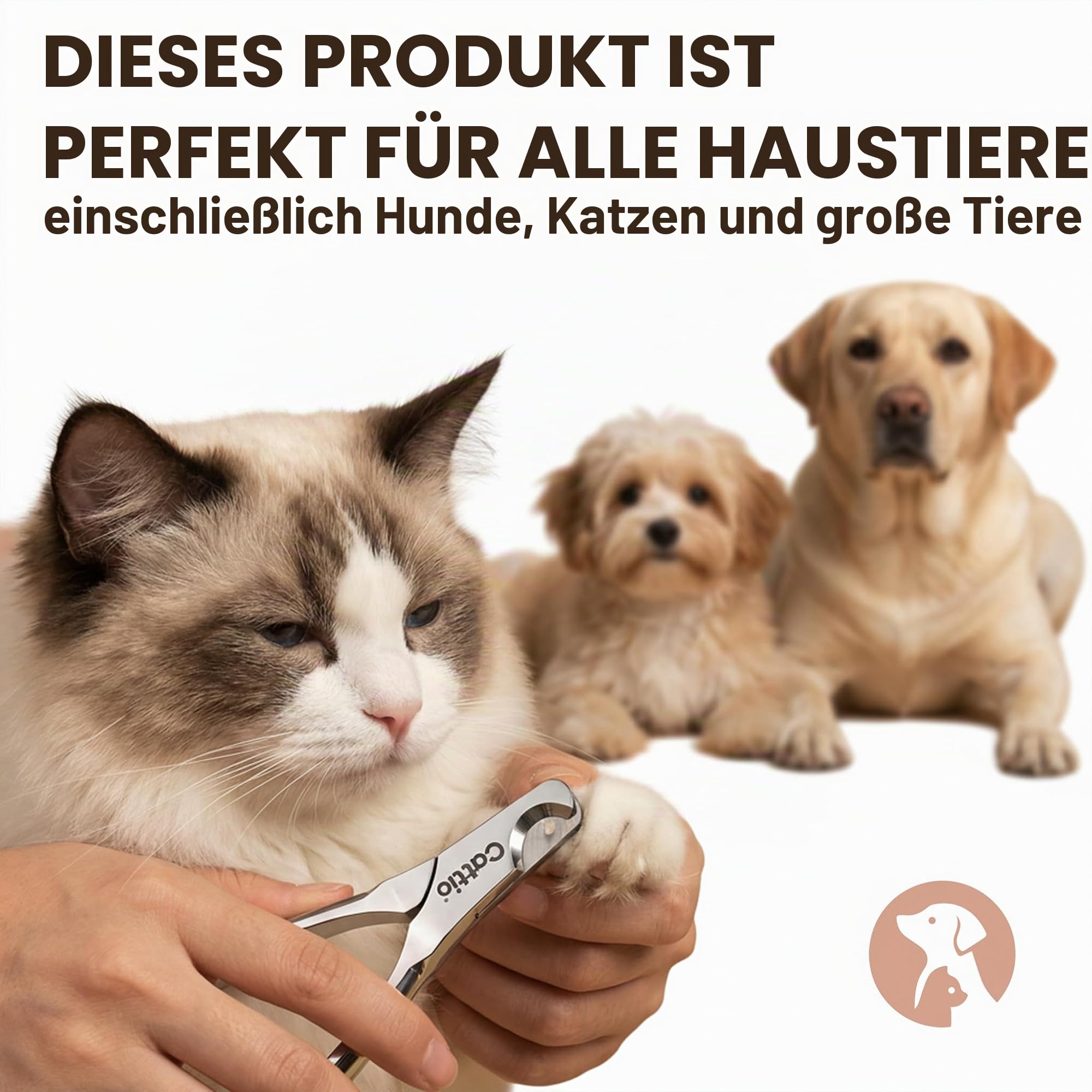 Professioneller Nagelknipser für große Hunde – scharf, langlebig und sicher. Robuster Haustier-Nagelschneider mit ergonomischem Design. Hunde-Nagelschneider (Hundeklauenknipser-Set (Glänzend))