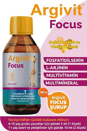 Argivit Focus 2'li Paket Fosfatidilserin, L-arjinin, Multivitamin Ve Multimineral Şurup 150 ml P00643