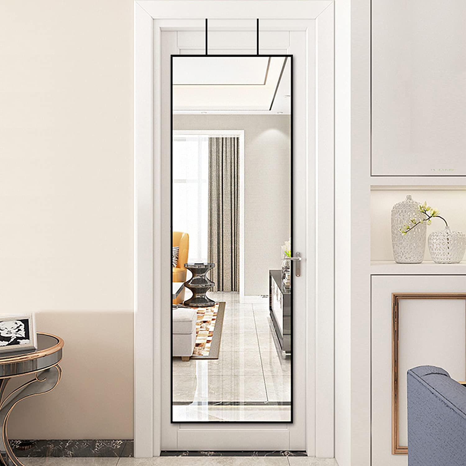 大型鏡扉 姿見 （Amazon.co.jp: EDECO 大型 ドア掛けミラー ア掛け  