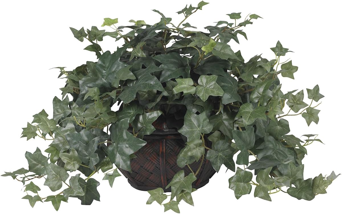 Puff Ivy con Florero Planta de Seda
