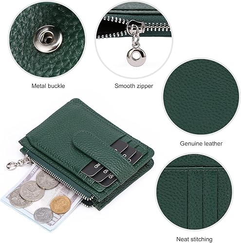 Miniatura 5 de Fependu Cartera delgada para mujer delgada para mujer, tarjetero con bloqueo RFID, de piel auténtica, carteras pequeñas