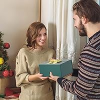 Vista 6 de Gift box with lid 9" x 7" x 4", deluxe gift box with ribbon greeting card and magnet closure, suitable for wedding, mother's day, bridesmaid gift