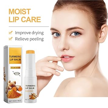 Lip Lightening for Dark Lips, Turmeric Lip Balm, Moisturizing Lip Care for Dry Lips, Lip Exfoliator Scrub for Lip Softening & Hydration (2PC)
