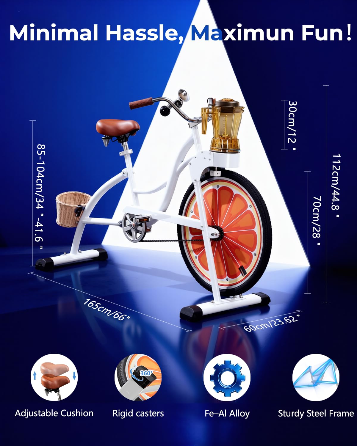 Nicht-elektrisches Pedal-Fruchtfahrrad, Mixer/Smoothie-Bike, Outdoor-Frischentsafter, Fahrradmixer und Einrad