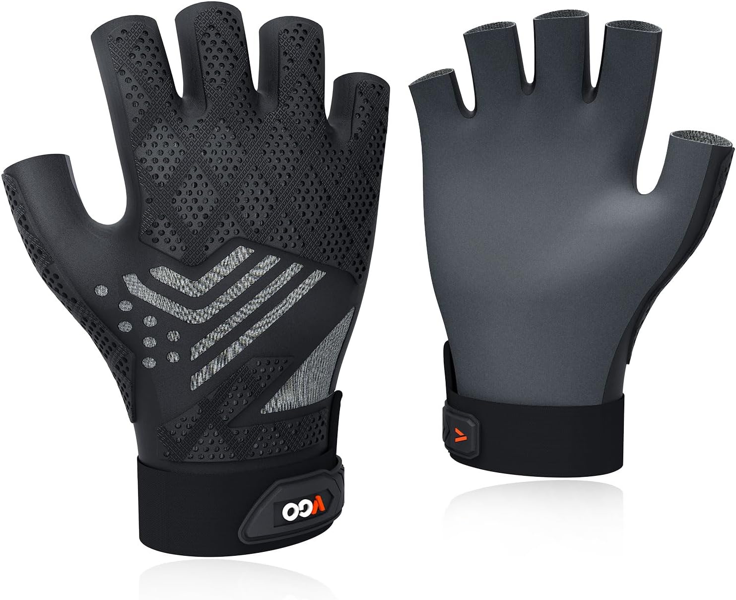 NGG X1 Seamless Utility Gloves, Half Finger Mechanic Synthetic Leather Gloves,Knuckle Impacted Work Gloves