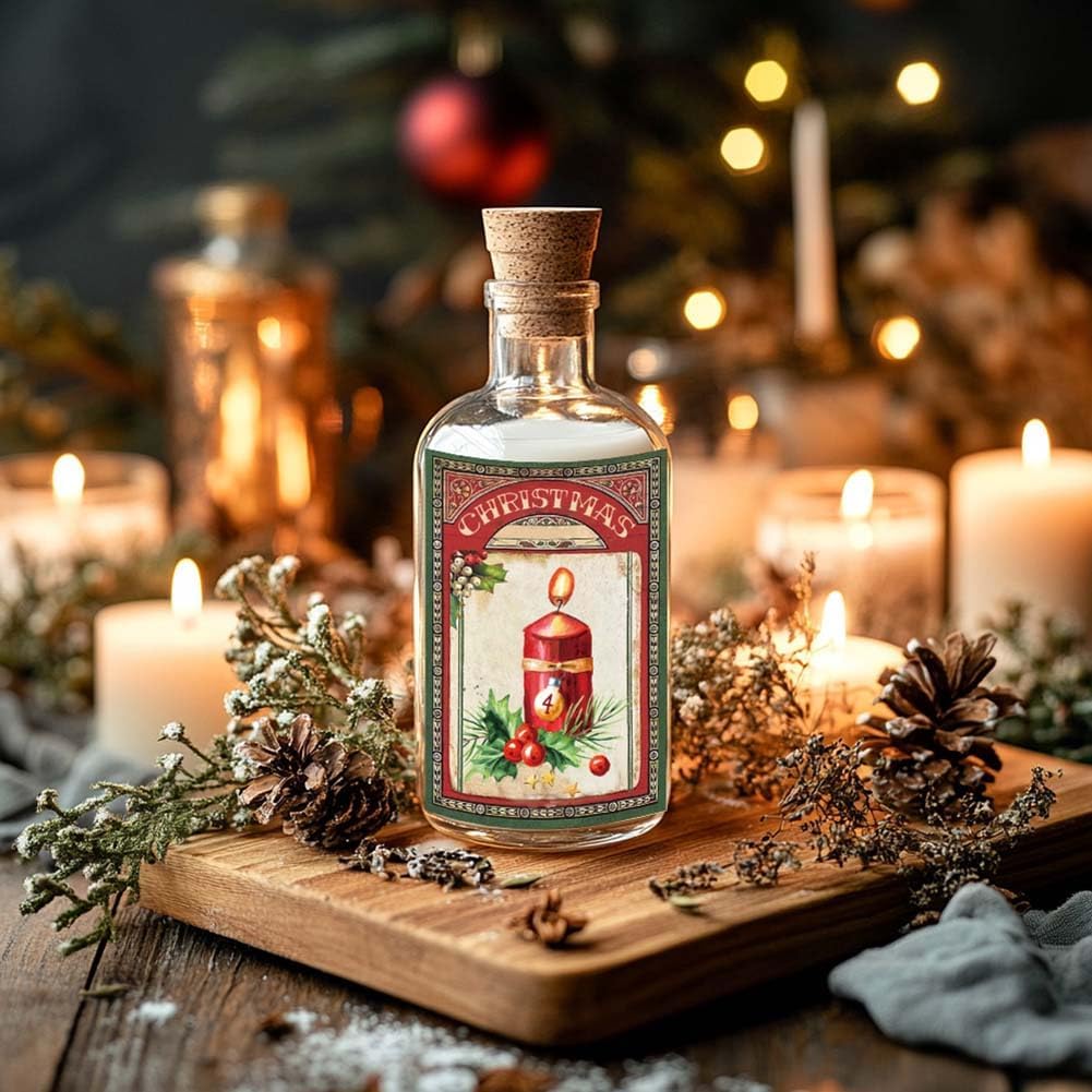24 Pcs Christmas Wine Bottle Label Stickers, Holiday Party Decor Supplies, Funny Waterproof Bottle Covers, Novelty Xmas Wine Accessories,Christmas Party Decoration Supplies (Style 2) image 4