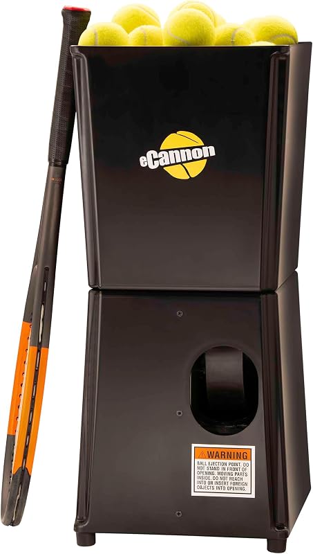 Máquina de pelotas de tenis Sports Tutor eCannon con TOPSPIN. Compacto: pesa sólo 23 libras. para jugadores intermedios y avanzados. Fabricado en EE. UU. por la empresa número uno de máquinas de tenis.