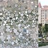 No-glue Cobblestone 3D statik Pencere folyosu su geçirmez cam filmi, buzlu cam dekoratif çıkartma pencere cam film çıkartma oturma odası için ofis mutfak görüntü koruması Home banyo tasarıma sahiptir, Style1-cobblestones, 45*200cm(17.7x78.7inch)