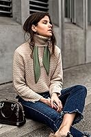 Vista 54 de Conjunto de bufanda de poliéster de gasa cuadrada de satén suave y grande para mujer, cuello de cabeza, multiuso, colores sólidos disponibles Azul