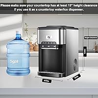 Vista 3 de NUNET Máquina de Hielo Portátil 3 en 1 Dispensador de Agua de Encimera Máquina de Hielo Incorporada 44 libras de Hielo Diario Carga Superior
