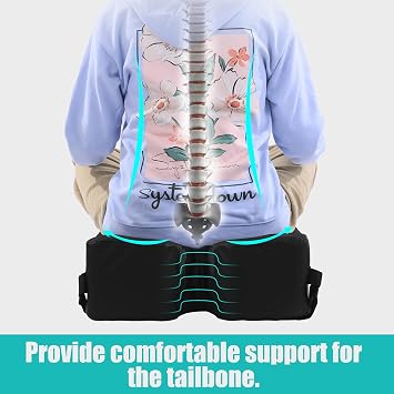 MABOZOO Extra Thick Seat Cushion, PU Leather Office Chair Cushion for Office Chair Car Seat, Memory Foam Booster Seat Sciatica & Back Pain Relief for Long Sitting (18*16*6)