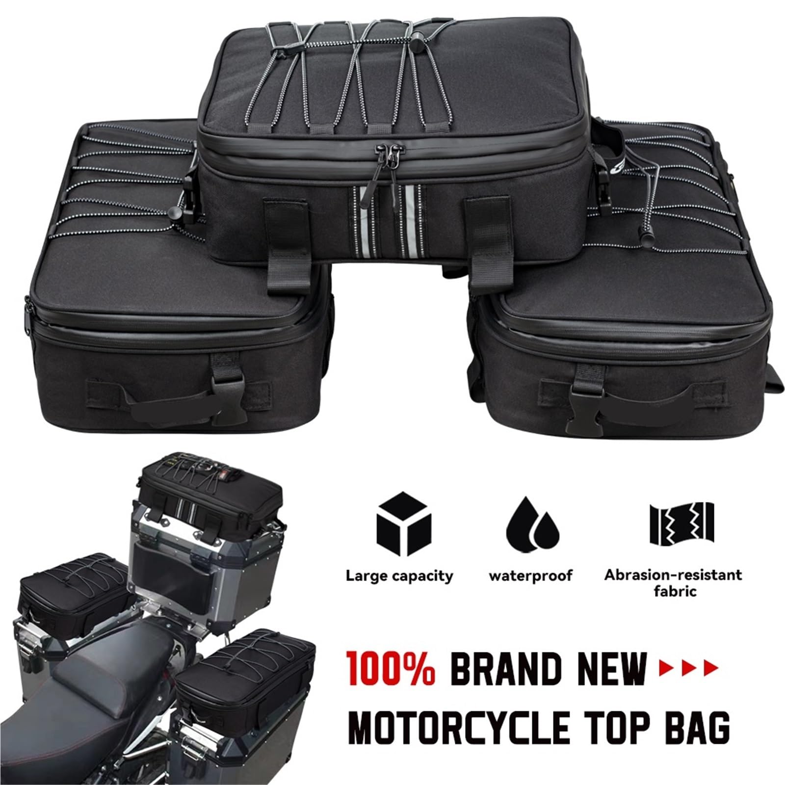 Bagaż motocyklowy torba Wodoodporna torba Top Box sakwy torba pokrowiec bagaż Tylny bagażnik Torba(3 Bags - A set)