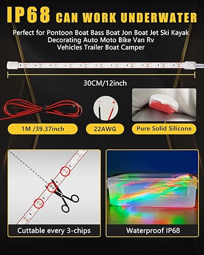 Miniatura 3 de Tira de luz LED de navegación para lancha pontón, barco Jon, kayak, motor, bote bajo, moto acuática, arco y popa, remolque de pesca nocturna marina,