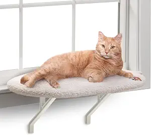 K&H Cat Window Perch, Unheated Kitty Sill, 24x14in, Fleece
