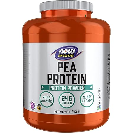 NOW Sports Nutrition, Pea Protein 24 g, Fast Absorbing, Unflavored Powder, 7-Pound