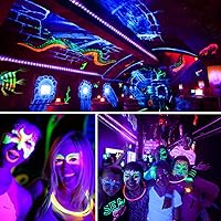 Vista 2 de Tira de luces negras de 20 pies, 360 LED, tira de luces LED, luces de cinta, accesorios de luz negra morada flexible de 12 V, cinta LED