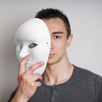 72 Pcs Paintable Paper Mask Blank Paper Mask Mache Full Face Masquerade White DIY for Crafts Women Men Adults Holiday Art Crafts Party Favors, 6.8 x 8 Inches, 7.5 x 9.5 Inches
