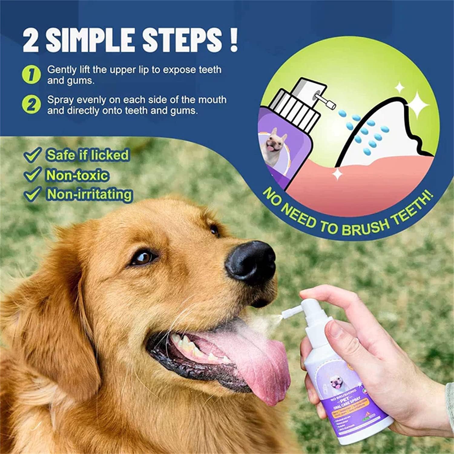 Teeth Cleaning Spray for Dogs & Cats,Pet Oral Spray Clean Teeth,Pet Breath Freshener Spray Care Cleaner,Eliminate Bad Breath, Targets Tartar & Plaque (3 Pcs) 9 718 RrThRaL. AC SL1500