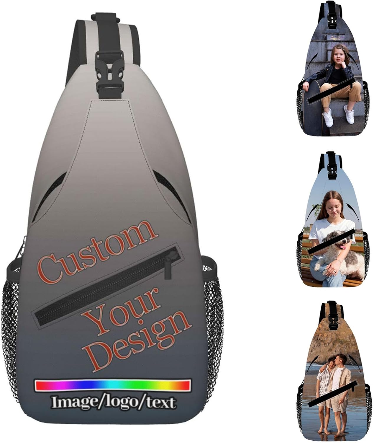 Personalized Daypack Men Women Chest Bag Custom Sling Bag Crossbody Bag Customized Sport Backpack Add Logo Photo Name Outdoor
