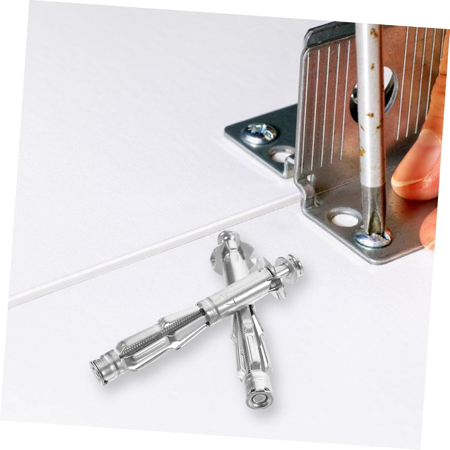 Homoyoyo 20sets Hollow Door Expansion Screws Galvanized Wall Anchors for Drywall Easy to Install Cavity Fixing Nuts for Use