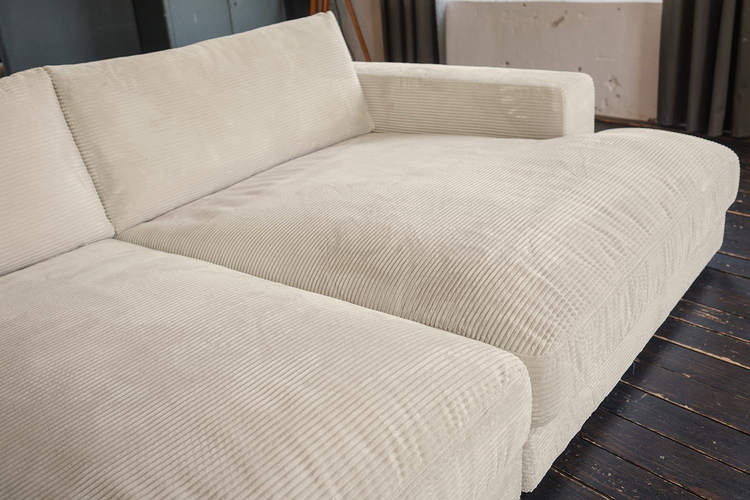 KAWOLA XXL Cord Sofa Madeline I Große Couch im Zeitlosen Design I Gaming und Relax Sofa - 290 x 86 x 170 (BxHxT)