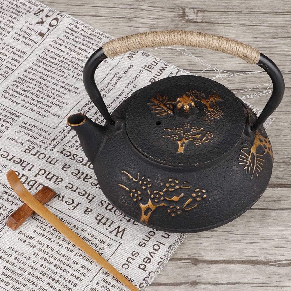 Cast Iron Teapot Kettle Iron Pot Tea Kettle 0.9L for Home Use