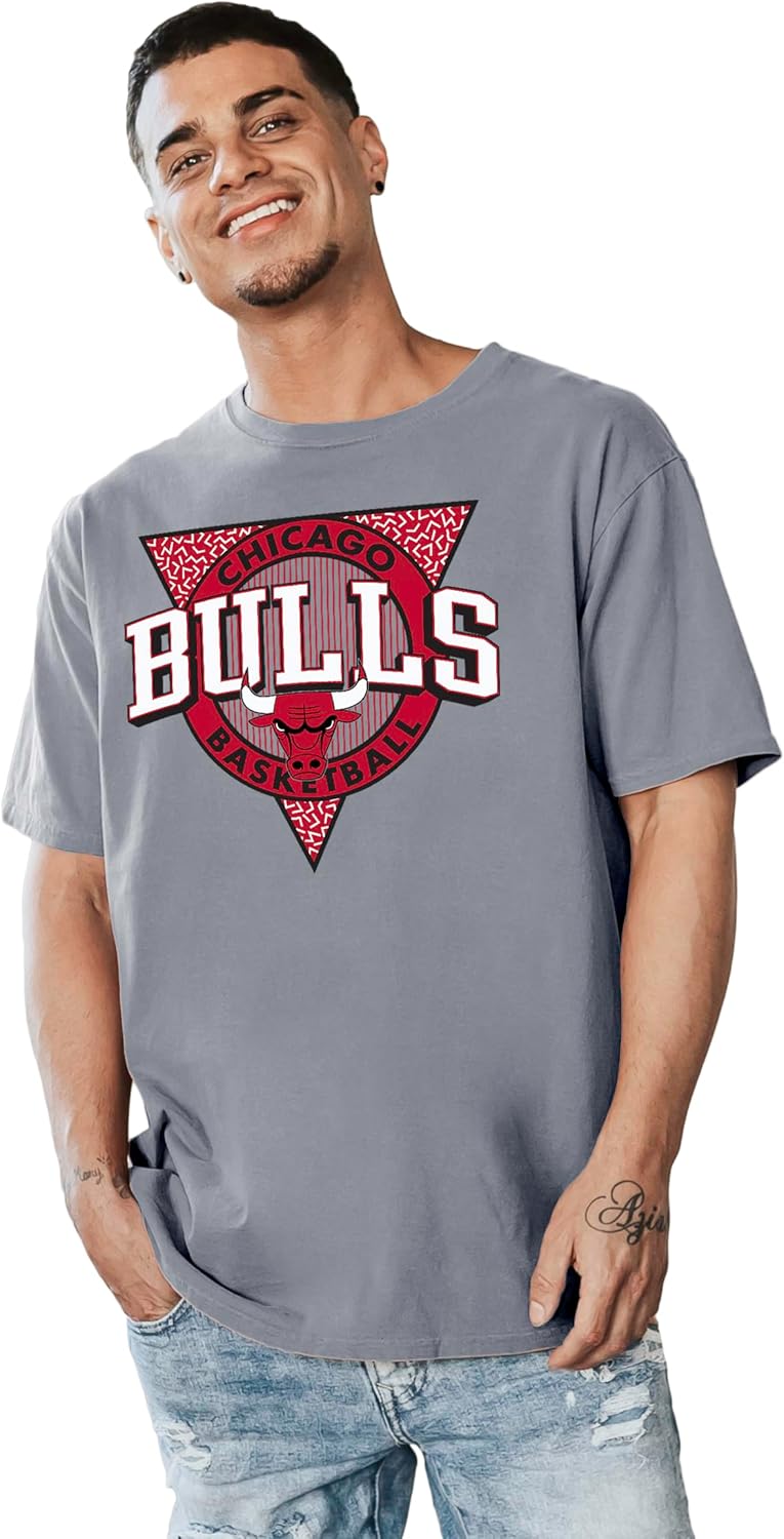 Blue 84 NBA Unisex-Adult NBA Officially Licensed T-Shirt Ringspun Triblock Gray - Image 2