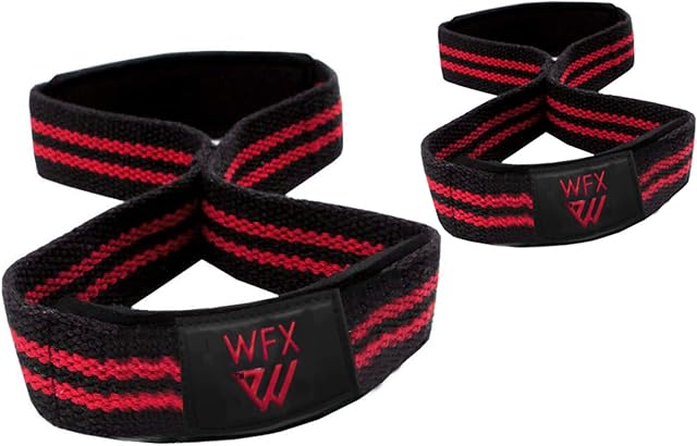 Weight Lifting Straps Padded Figure 8 Wrist Support Gym Wraps Men Women Fitness Bodybuilding Double Loop Workout Heavy Training Powerlifting Dumbbell Squats Pull Up Grip
