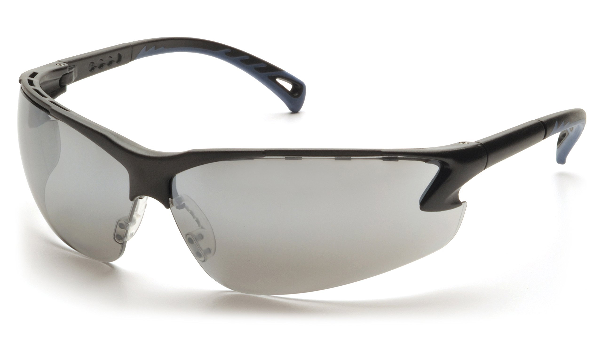 Pyramex Venture 3 - Gafas de seguridad, lente de espejo plateado con marco negro