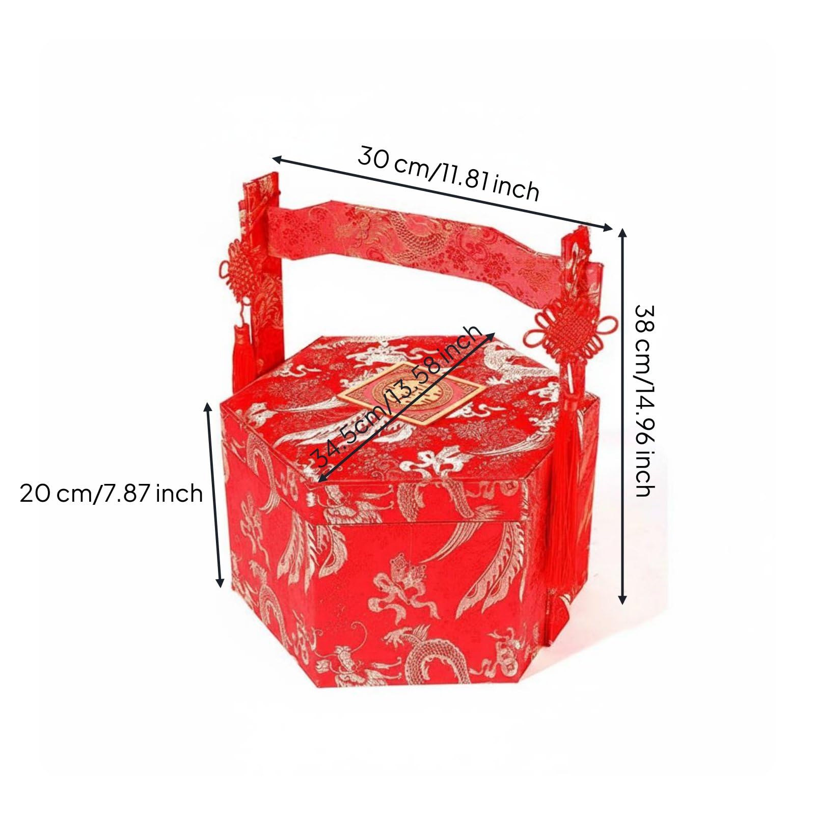 predolo Geldgeschenkbox edle Optik Brautgeschenk-Box dekorative Quaste rote Hochzeitsbox für Verlobung, Hochzeit, Hochzeitszeremonie, Geschenkbox Mit Dem Zeichen „Xi“ 喜