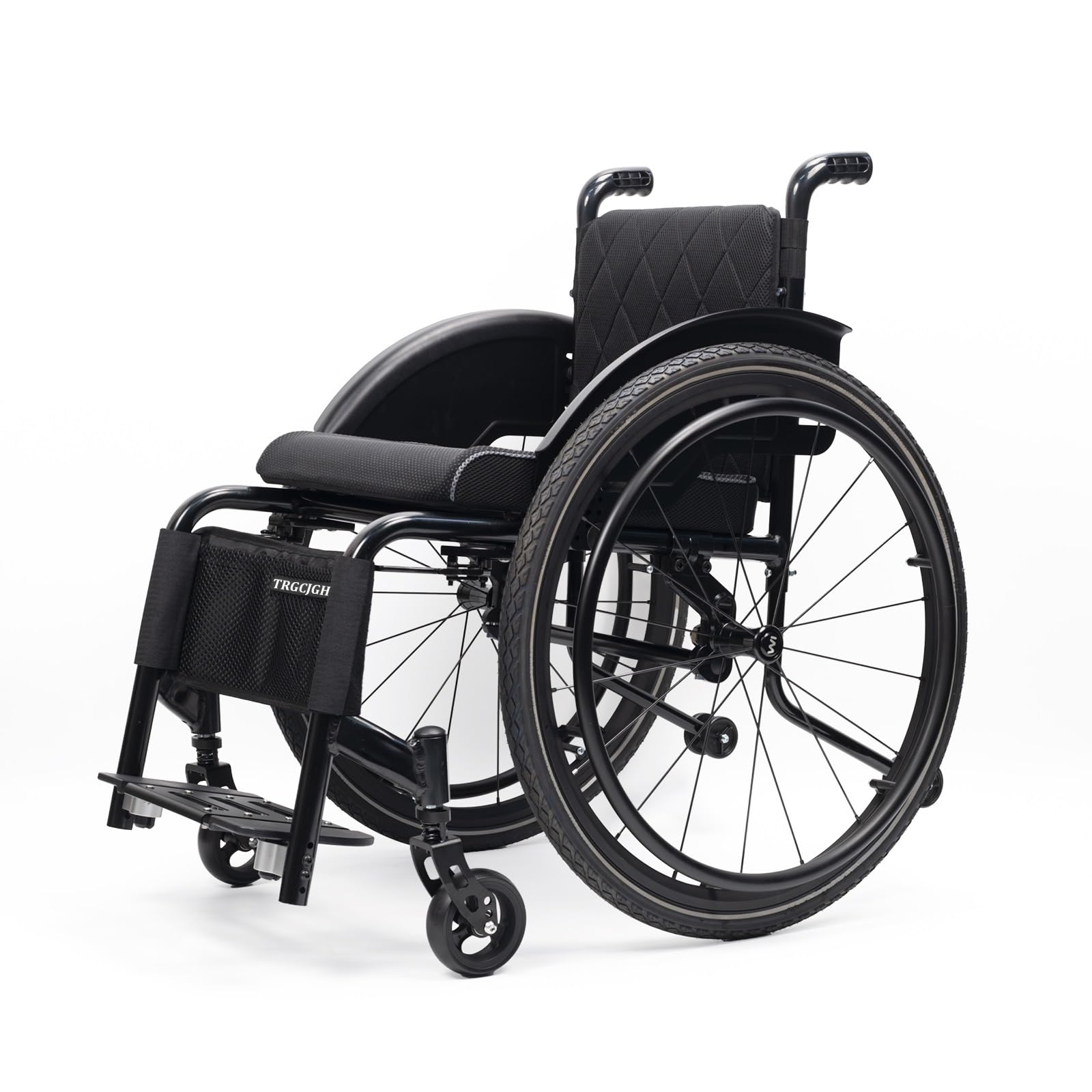 Sedia a Rotelle ad Autospinta, Alluminio, Carrozzina per disabili, Leggero, poggiapiedi rimovibili, freni a mano(15.7in Seat Width)