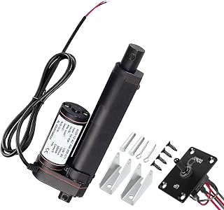 Urant 12V Heavy-Duty 4" Linear Actuator 3000N (660lb) IP54 Waterproof, 5mm/s Speed w/ Reverse Switch & Bracket for Solar Trackers, Doors