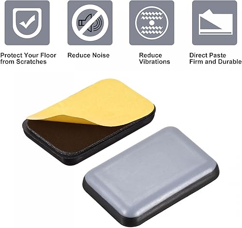 Miniatura 4 de uxcell Deslizadores rectangulares de PTFE de 1.378 in x 0.984 in, adhesivo autoadhesivo para pisos de madera, azulejos de cerámica y alfombras, 12
