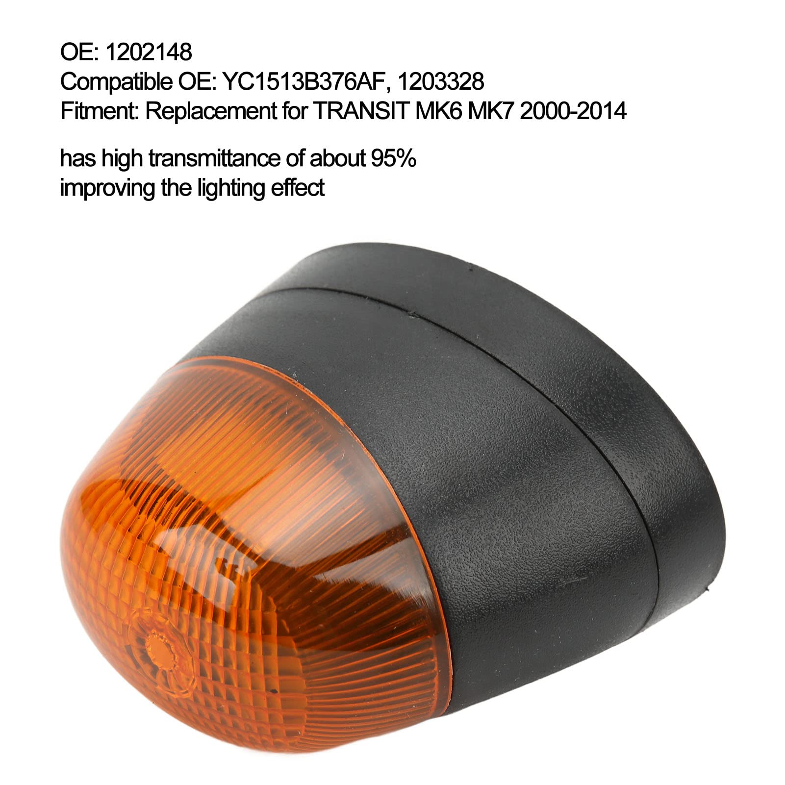 Qiilu Indicatore Luminoso di Posizione, Luci di Posizione a Destra 1202148 Indicatore Luminoso Laterale per TRANSIT MK6 MK7 2000-2014