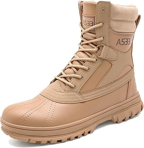 CRYSFAB Botas tácticas militares para hombre, botas de combate de cuero, ligeras, a media altura del tobillo, botas de desierto al aire libre