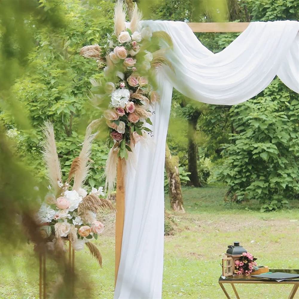 White Curtain Backdrop Wedding Backdrop Curtains 10ft x 10ft Chiffon