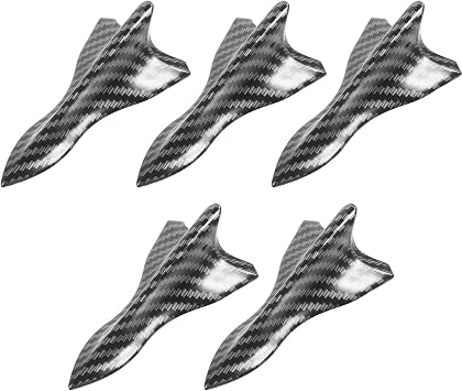 GLEAVI 5pcs Carbon Fiber Car Rear Tail Wing Spoiler Universal Roof Shark Fin Trim Vehicle Rear Spoiler Strip for Automotive Exterior Styling