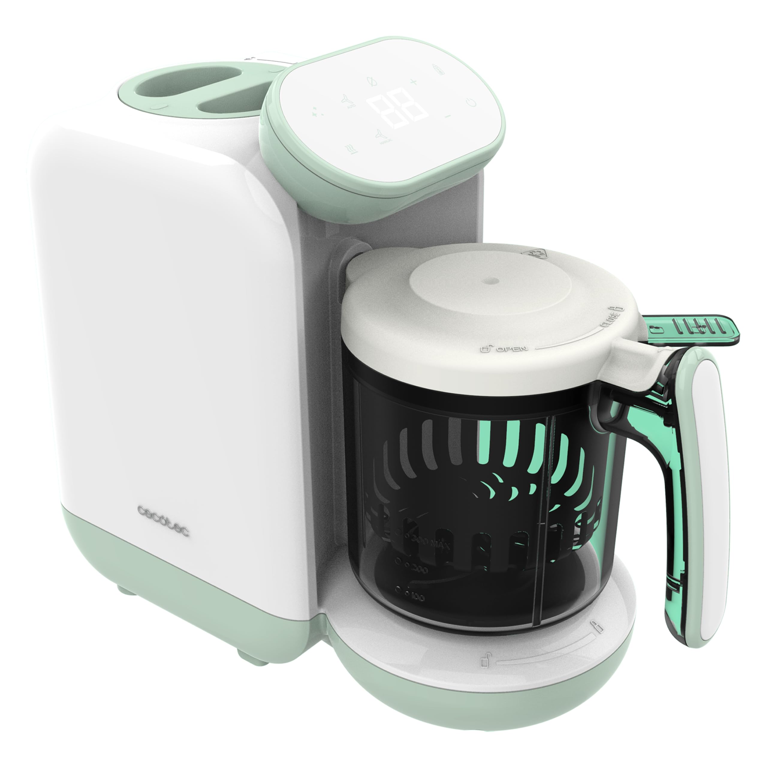 Cecotec Robot de Cocina Bebé, Procesador de Alimentos Nana BabyCare FoodProcessor. Hierve, Tritura, Esteriliza y Calienta Biberones, sin BPA, Apto para Frutas, Verduras y Carnes, Incluye Recetario