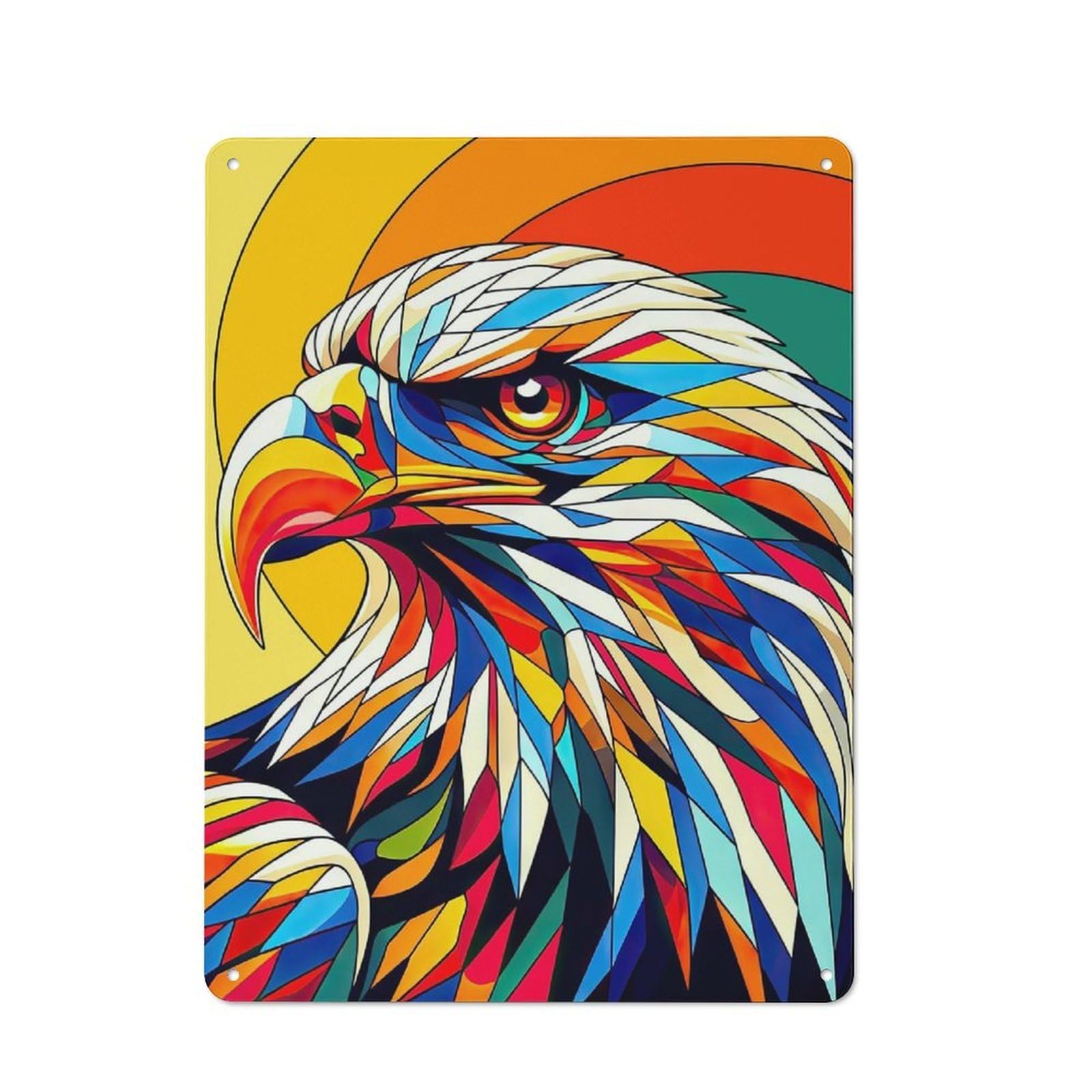 Junmoney Eagle Wpap Colorful Tin Wall Plaque 40X30cm With For Garage Or Workshop, For An Autumn Wall Display In Garage And Workshop