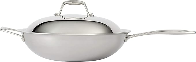 Wok Tramontina Signature Tri-Ply Clad Acero Inoxidable 12.5 pulgadas con Tapa miniatura 3